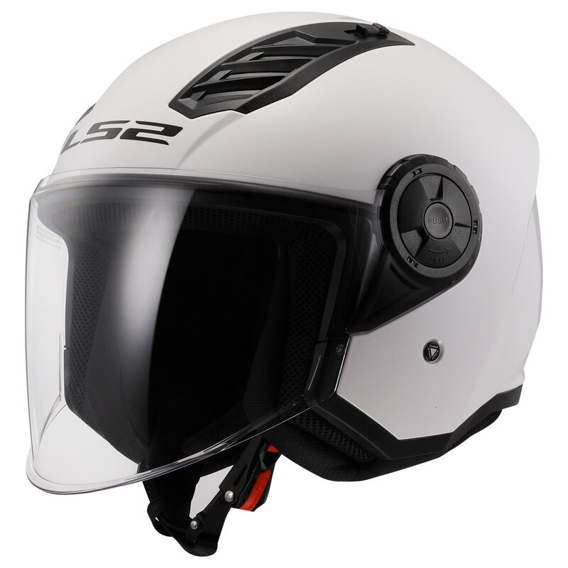 ŠALMAS LS2 OF616 AIRFLOW II SOLID – BLIZGIAI BALTAS