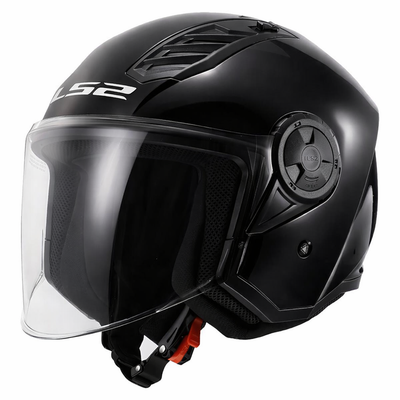 ŠALMAS LS2 OF616 AIRFLOW II SOLID – BLIZGIAI JUODAS