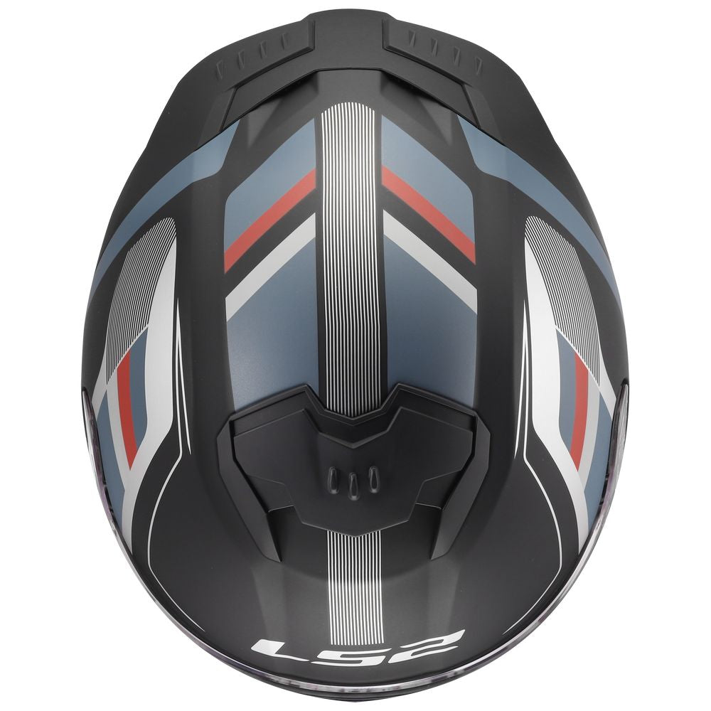 ŠALMAS LS2 FF808 STREAM II VINTAGE – JUODA / PILKA / RAUDONA