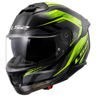 ŠALMAS LS2 FF808 STREAM II FURY – JUODA / RYŠKIAI GELTONA