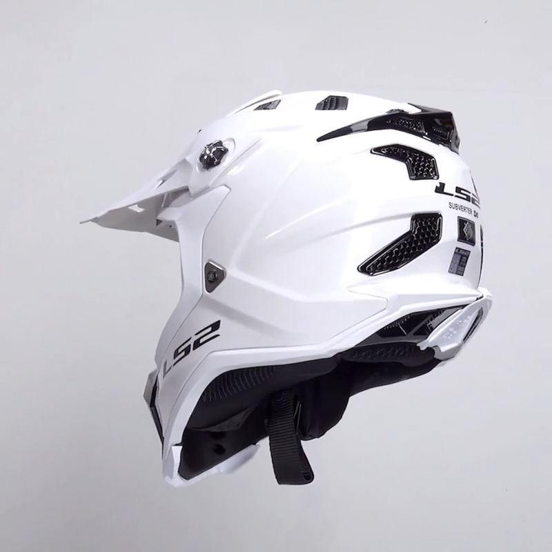 ŠALMAS LS2 MX700 SUBVERTER II EVO SINGLE MONO – BLIZGI BALTA SPALVA