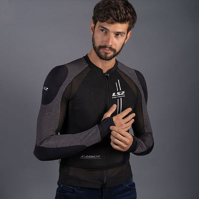 STRIUKĖ LS2 X-ARMOR VYRAMS – JUODA / SIDABRINĖ