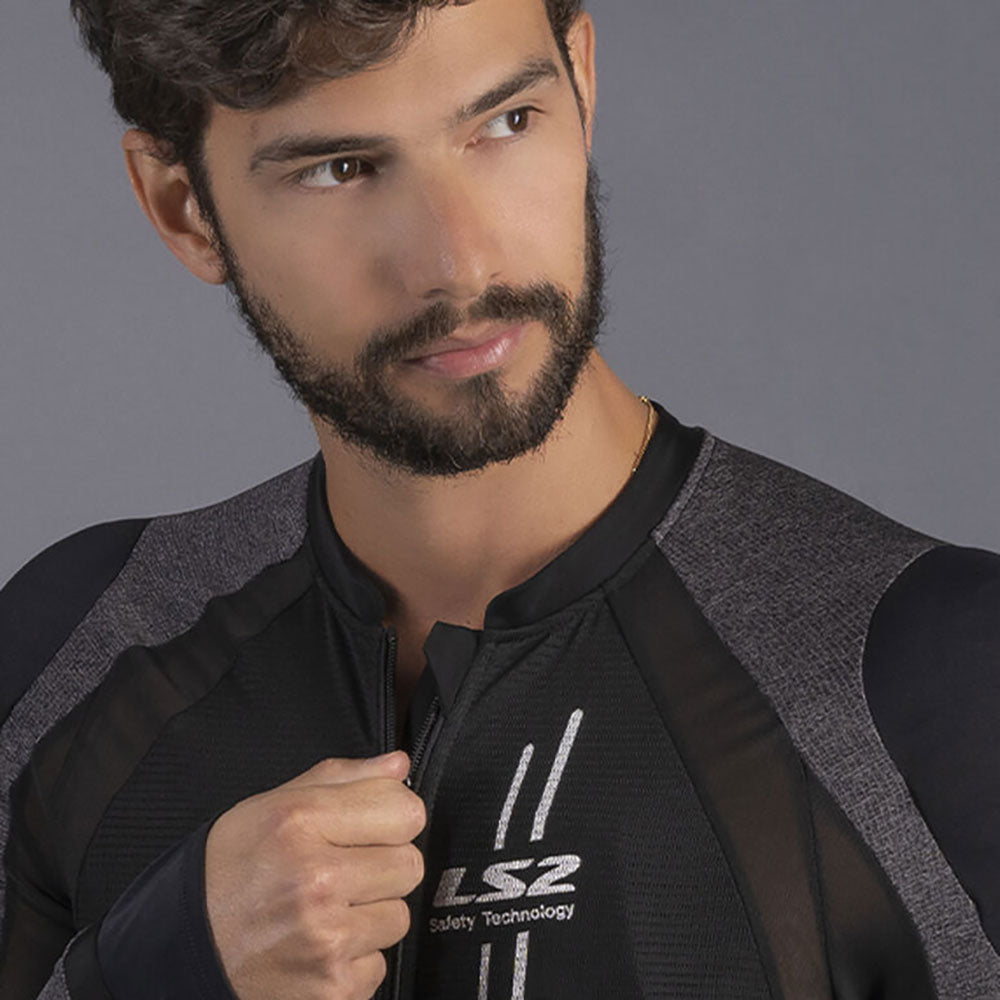 STRIUKĖ LS2 X-ARMOR VYRAMS – JUODA / SIDABRINĖ