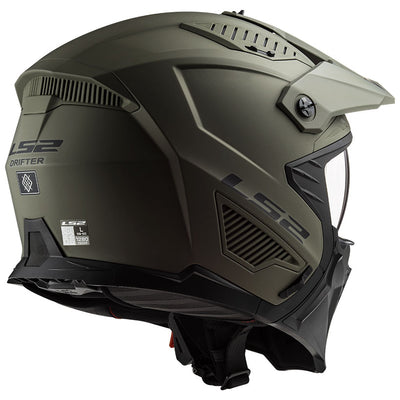 ŠALMAS LS2 OF606 DRIFTER SOLID – MATINĖ KARINĖ ŽALIA