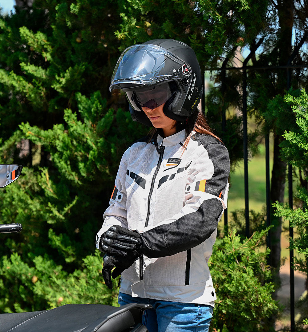STRIUKĖ LS2 GARDA AIR MOTERIMS JUODA / PILKA / HI-VIZ ORANŽINĖ