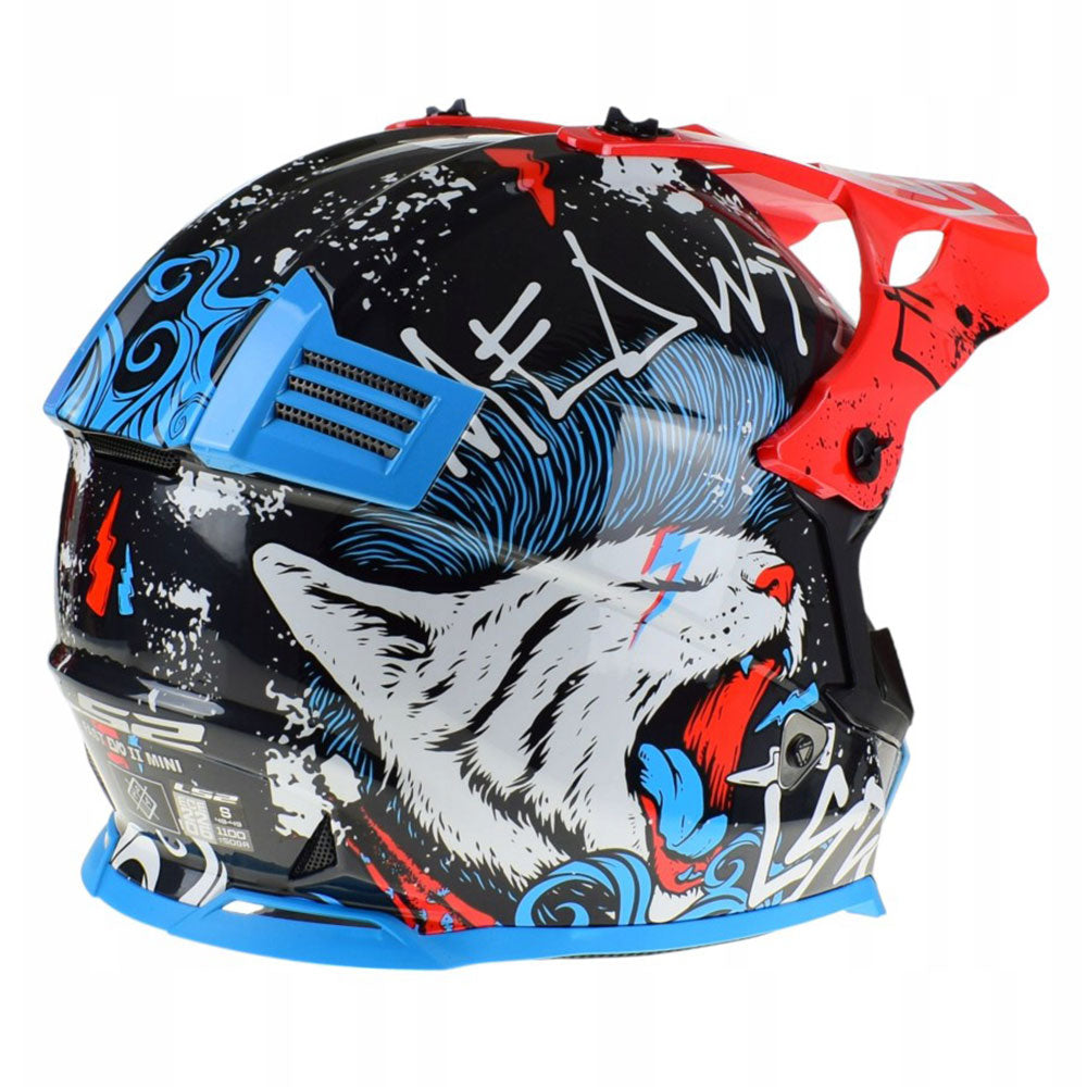ŠALMAS LS2 MX437 FAST II MINI STARMAW – JUODAS