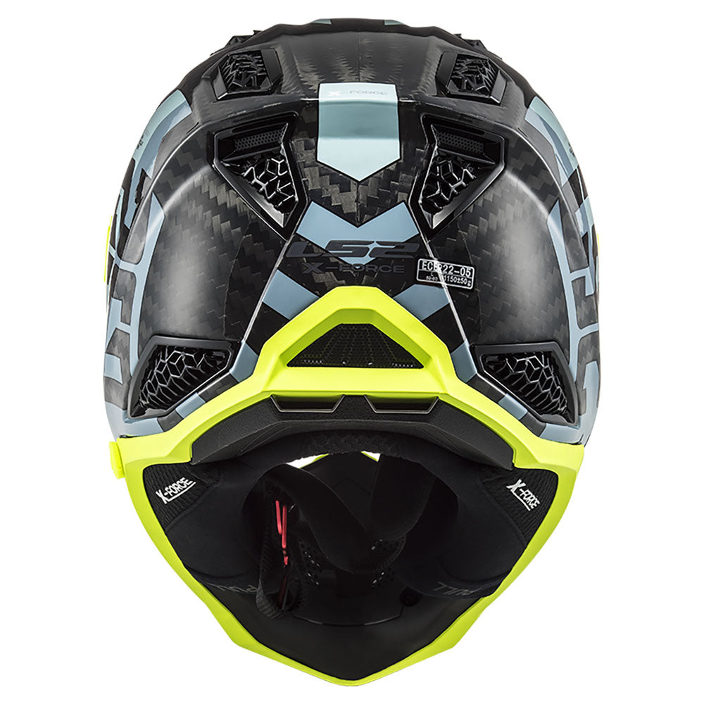 ŠALMAS LS2 MX703 C X-FORCE BARRIER – FLUO GELTONA ŽALIA SPALVA