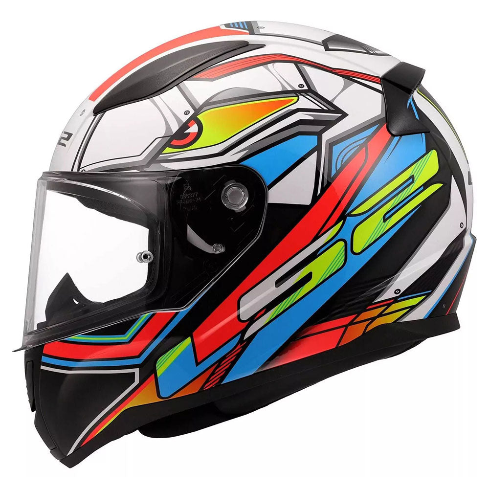 ŠALMAS LS2 FF353 RAPID II XDRON – BALTA / RYŠKIAI ORANŽINĖ