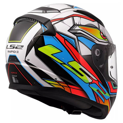 ŠALMAS LS2 FF353 RAPID II XDRON – BALTA / RYŠKIAI ORANŽINĖ