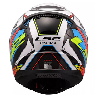 ŠALMAS LS2 FF353 RAPID II XDRON – BALTA / RYŠKIAI ORANŽINĖ