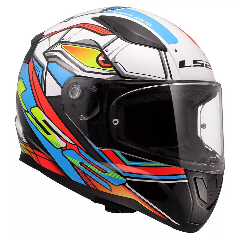 ŠALMAS LS2 FF353 RAPID II XDRON – BALTA / RYŠKIAI ORANŽINĖ