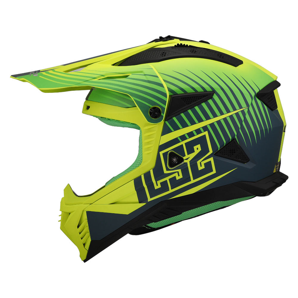 ŠALMAS LS2 MX708 FAST II DUCK – MATINIS H-V ŽALIAS / H-V GELTONAS