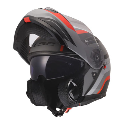 ŠALMAS LS2 FF908 STROBE II MONZA – JUODA / PILKA / RAUDONA SPALVA