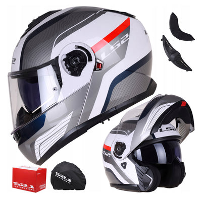 ŠALMAS LS2 FF908 STROBE II MONZA – JUODA / PILKA / RAUDONA SPALVA