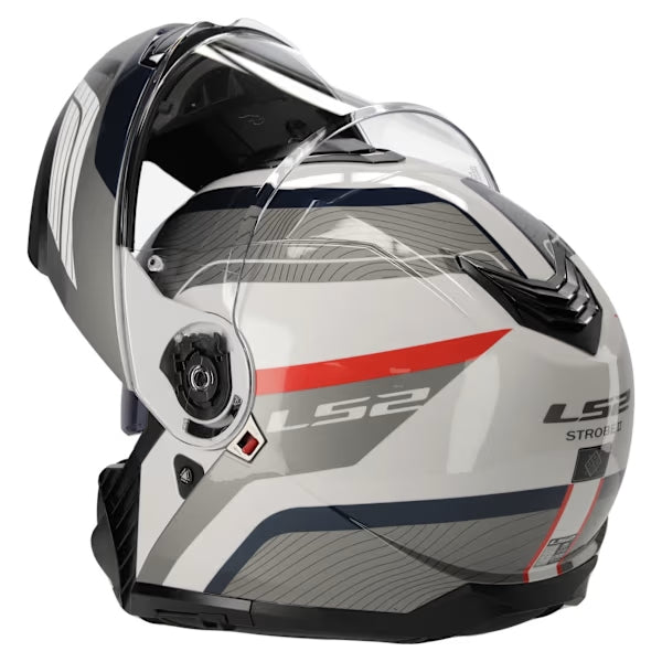 ŠALMAS LS2 FF908 STROBE II MONZA – BALTA / MĖLYNA / RAUDONA SPALVA