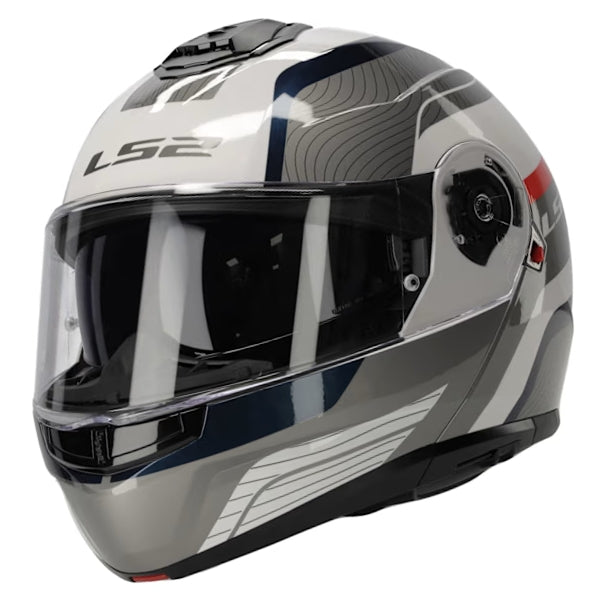 ŠALMAS LS2 FF908 STROBE II MONZA – BALTA / MĖLYNA / RAUDONA SPALVA