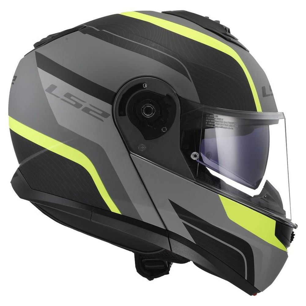 ŠALMAS LS2 FF908 STROBE II MONZA – MATINĖ JUODA / HI-VIZ GELTONA SPALVA