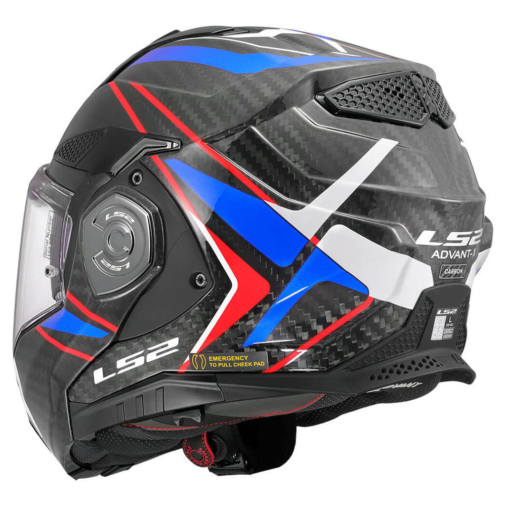 ŠALMAS LS2 FF901 ADVANT X CARBON FUTURE II – BALTA / MĖLYNA SPALVA