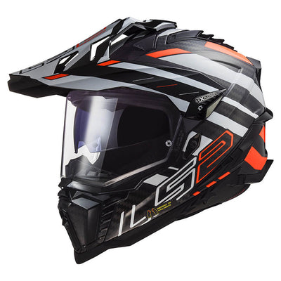 ŠALMAS LS2 MX701 C EXPLORER EDGE – JUODA FLUO ORANŽINĖ SPALVA