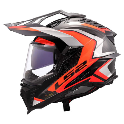ŠALMAS LS2 MX701 C EXPLORER FRONTIER II – BALTA MĖLYNA SPALVA