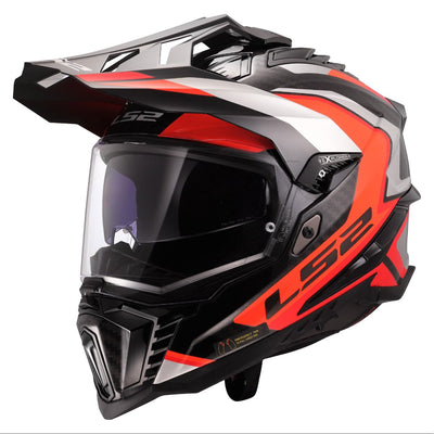 ŠALMAS LS2 MX701 C EXPLORER FRONTIER II – BALTA MĖLYNA SPALVA