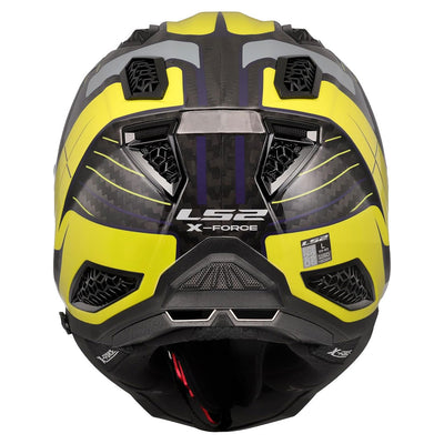 ŠALMAS LS2 MX703 C X-FORCE GALUO – PILKA FLUO GELTONA SPALVA