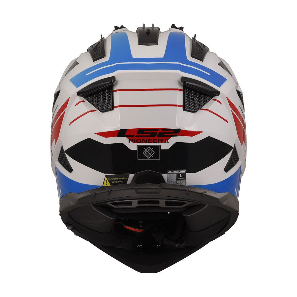 ŠALMAS LS2 MX702 PIONEER II NAMIB – BALTA MĖLYNA RAUDONA SPALVA