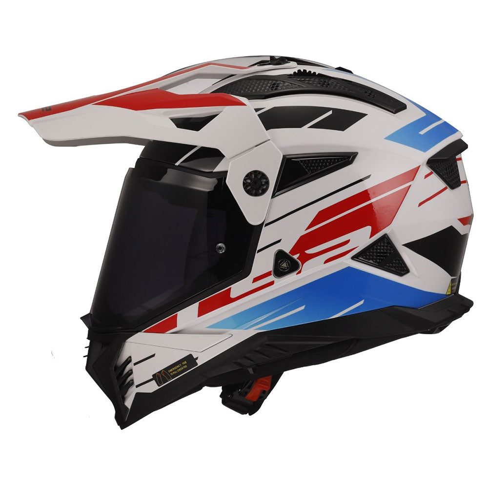 ŠALMAS LS2 MX702 PIONEER II NAMIB – BALTA MĖLYNA RAUDONA SPALVA