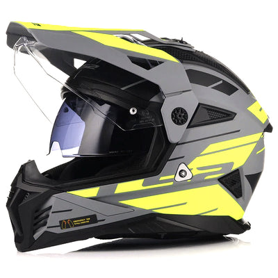 ŠALMAS LS2 MX702 PIONEER II NAMIB – MATINĖ PILKA FLUO GELTONA SPALVA