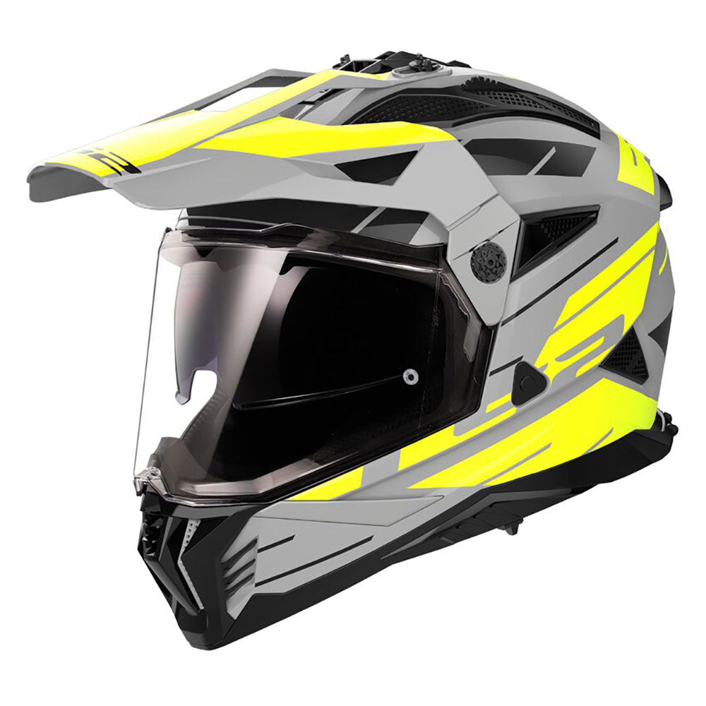 ŠALMAS LS2 MX702 PIONEER II NAMIB – MATINĖ PILKA FLUO GELTONA SPALVA