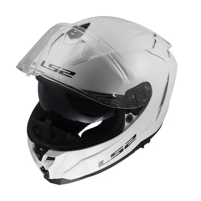 ŠALMAS LS2 FF817 CHALLENGER II SOLID – BLIZGI BALTA 