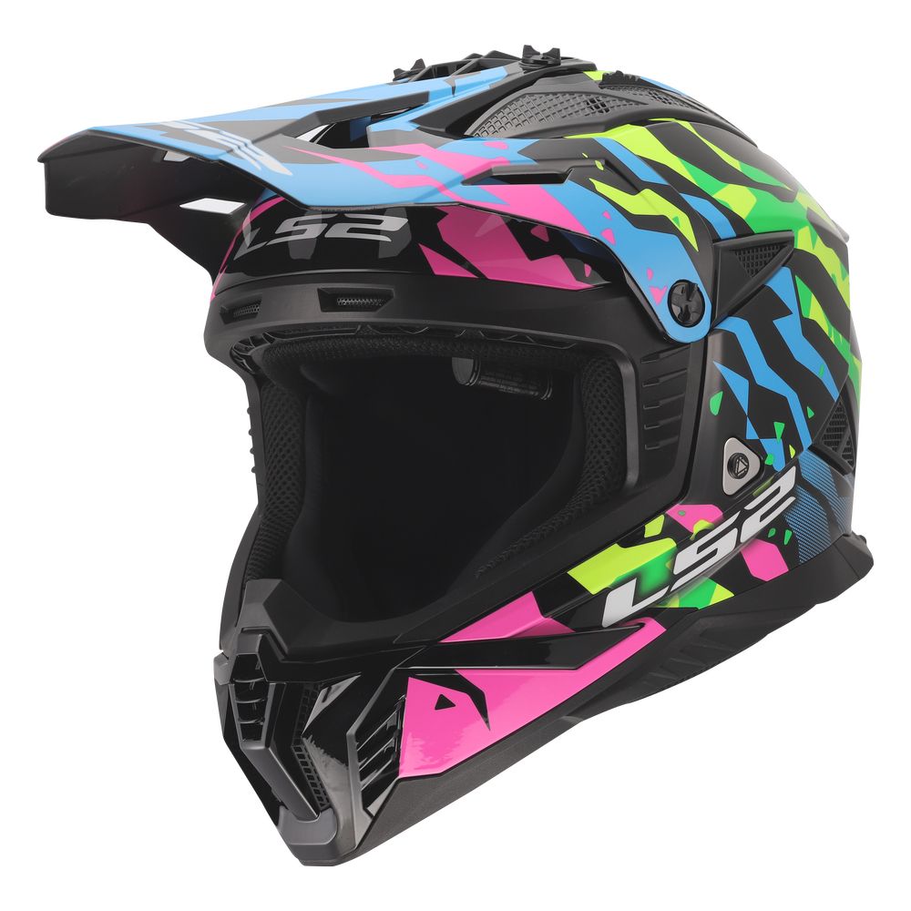 ŠALMAS LS2 MX708 FAST II GROTESK – VIOLETINIS / ORANŽINIS