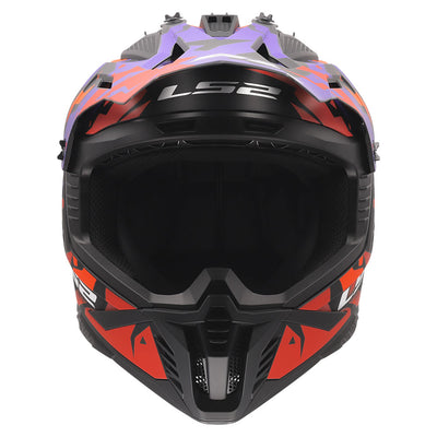 ŠALMAS LS2 MX708 FAST II GROTESK – VIOLETINIS / ORANŽINIS