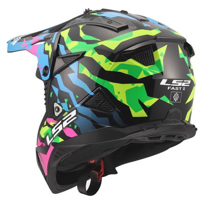 ŠALMAS LS2 MX708 FAST II GROTESK – MĖLYNAS / ROŽINIS / ŽALIAS