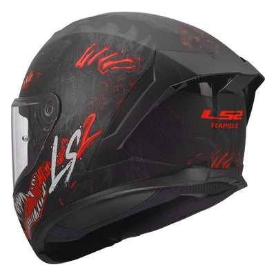 ŠALMAS LS2 FF820 RAPID III KAIJU 2 – JUODA / RAUDONA / BALTA SPALVA