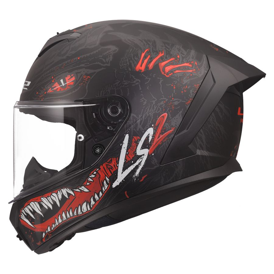 ŠALMAS LS2 FF820 RAPID III KAIJU 2 – JUODA / RAUDONA / BALTA SPALVA