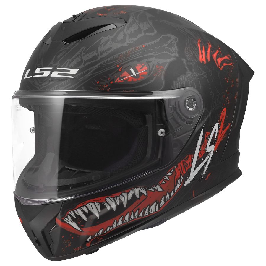 ŠALMAS LS2 FF820 RAPID III KAIJU 2 – JUODA / RAUDONA / BALTA SPALVA