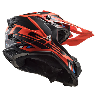 ŠALMAS LS2 MX700 SUBVERTER EVO II STOMP – FLUO ORANŽINĖ JUODA SPALVA