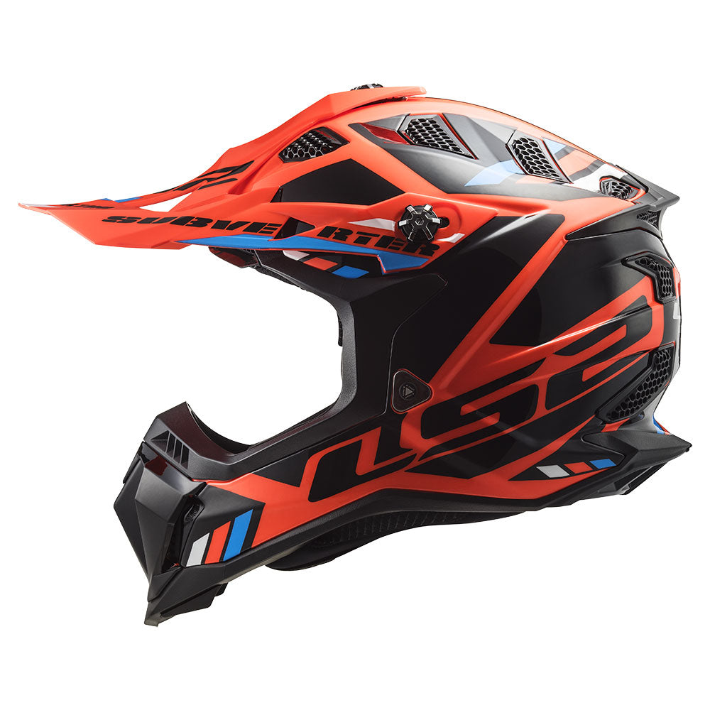 ŠALMAS LS2 MX700 SUBVERTER EVO II STOMP – FLUO ORANŽINĖ JUODA SPALVA