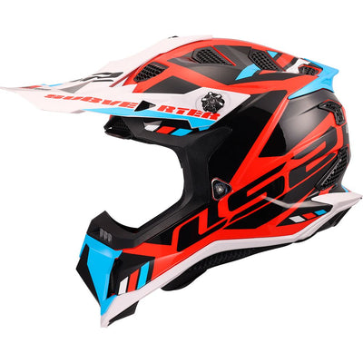 ŠALMAS LS2 MX700 SUBVERTER EVO II STOMP – BALTA MĖLYNA RAUDONA SPALVA