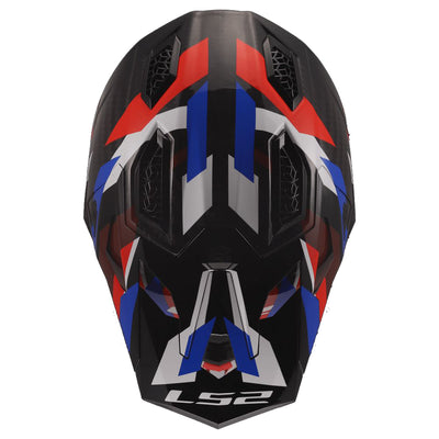 ŠALMAS LS2 MX703 C X-FORCE PHANTOM – BALTA MĖLYNA RAUDONA SPALVA