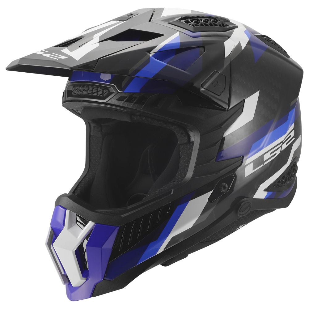 ŠALMAS LS2 MX703 C X-FORCE PHANTOM – BALTA MĖLYNA RAUDONA SPALVA