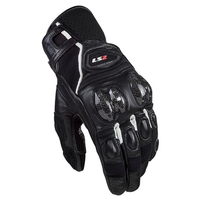 PIRŠTINĖS LS2 SPARK II LEATHER VYRAMS – JUODOS / BALTOS