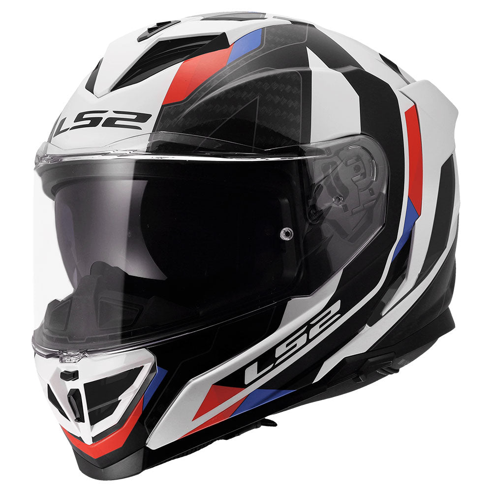 ŠALMAS LS2 FF818 STORM III SPORTY – BALTA / MĖLYNA / RAUDONA SPALVA