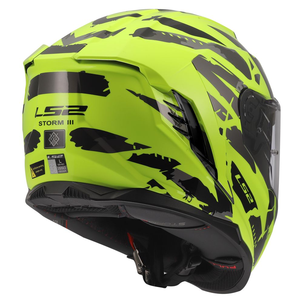 ŠALMAS LS2 FF818 STORM III KAOS – RYŠKIAI GELTONA SPALVA