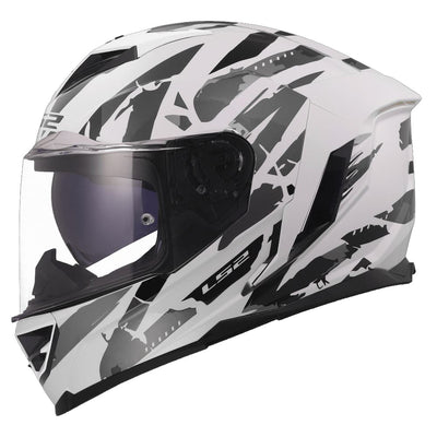 ŠALMAS LS2 FF818 STORM III KAOS – BALTA / PILKA SPALVA