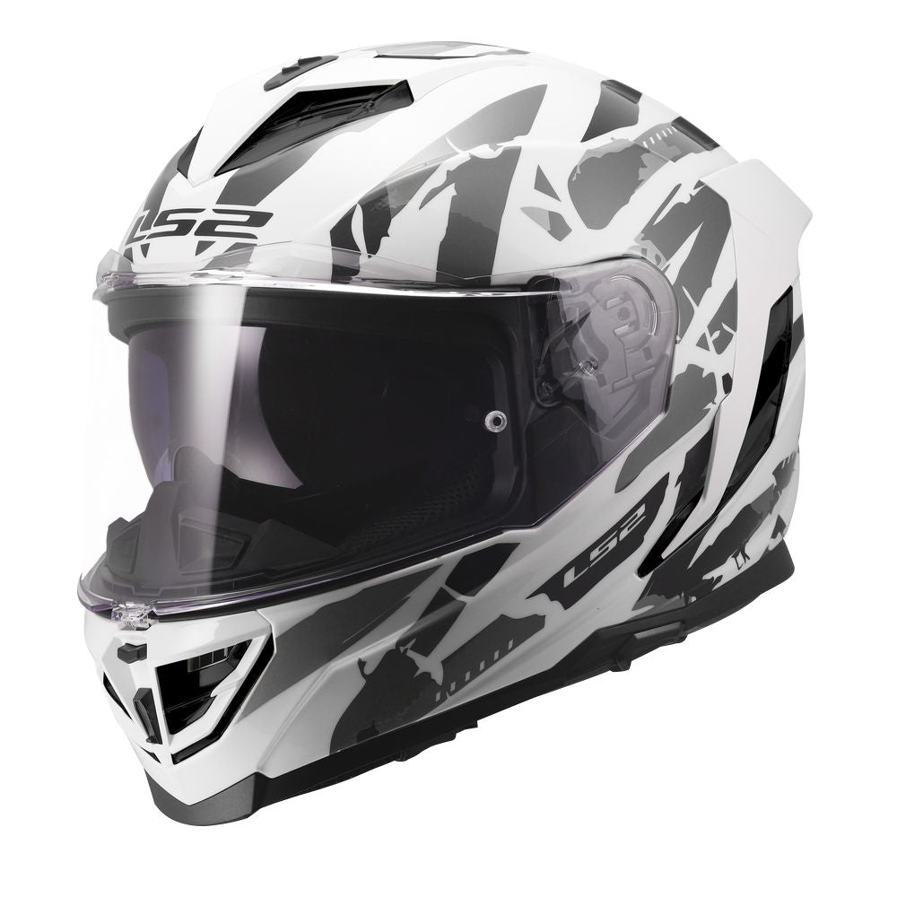 ŠALMAS LS2 FF818 STORM III KAOS – BALTA / PILKA SPALVA