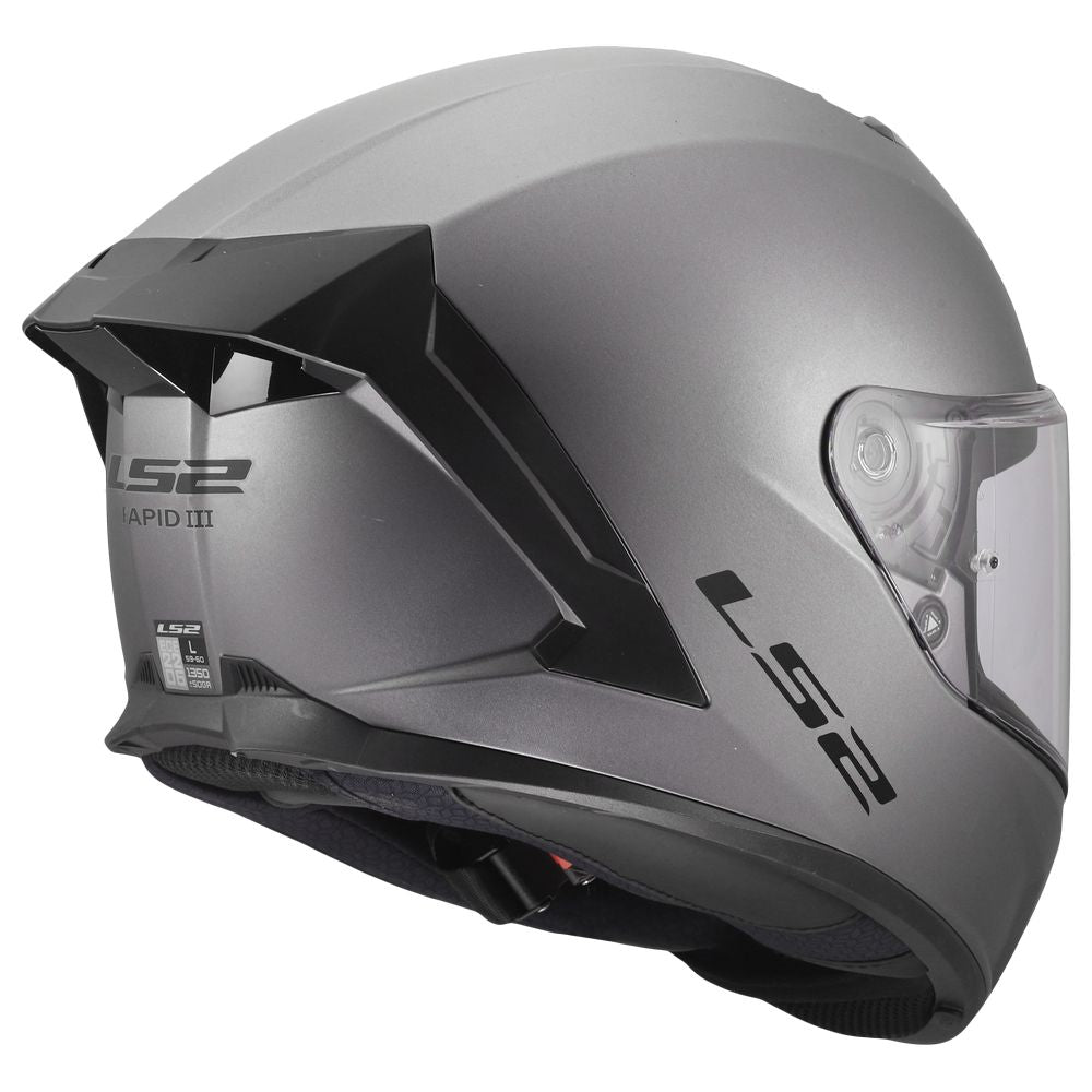 ŠALMAS LS2 FF820 RAPID III SOLID – MATINĖ TITANO SPALVA