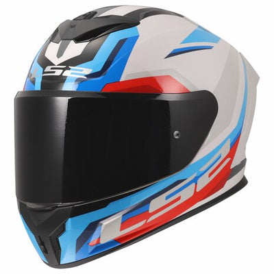 ŠALMAS LS2 FF820 RAPID III HYPER – BALTA / MĖLYNA / RAUDONA SPALVA