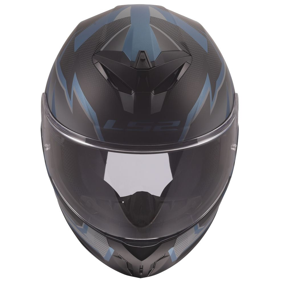ŠALMAS LS2 FF820 RAPID III XTREM – JUODA / MĖLYNA PETROL SPALVA